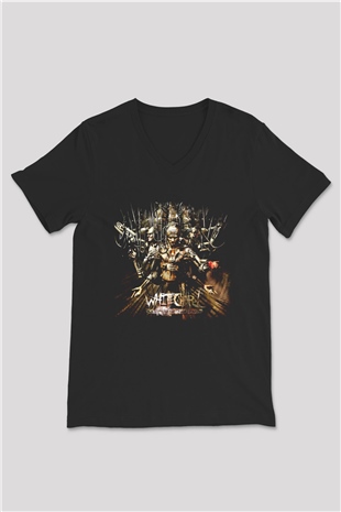 Whitechapel Siyah Unisex V Yaka Tişört T-Shirt