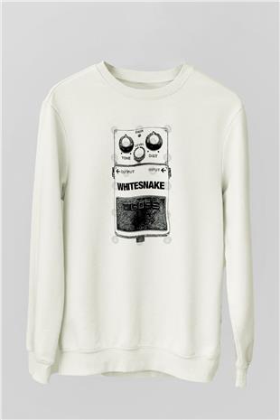 Whitesnake Baskılı Beyaz Unisex Sweatshirt