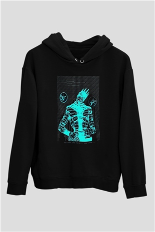 Whitesnake Baskılı Unisex Siyah Kapüşonlu Sweatshirt