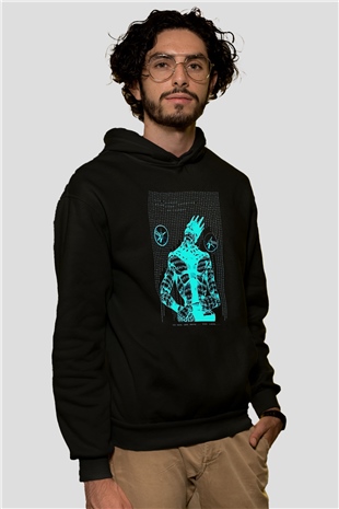 Whitesnake Baskılı Unisex Siyah Kapüşonlu Sweatshirt