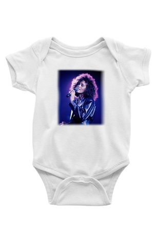 Whitney Houston Baskılı Beyaz Unisex Bebek Body - Zıbın