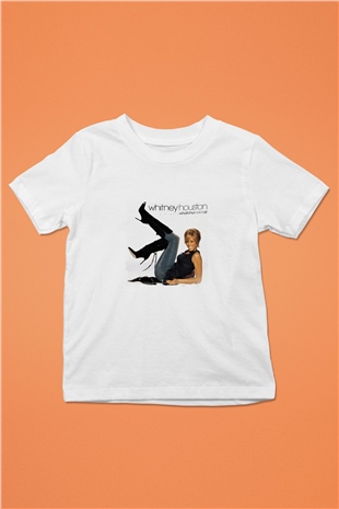 Whitney Houston Baskılı Unisex Beyaz Çocuk Tişört