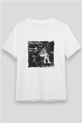 Whitney Houston Baskılı Unisex Beyaz Tişört