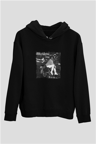 Whitney Houston Baskılı Unisex Siyah Hoodie