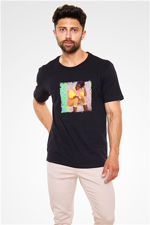 Whitney Houston Baskılı Unisex Siyah Tişört