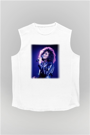 Whitney Houston Beyaz Unisex Kolsuz Tişört