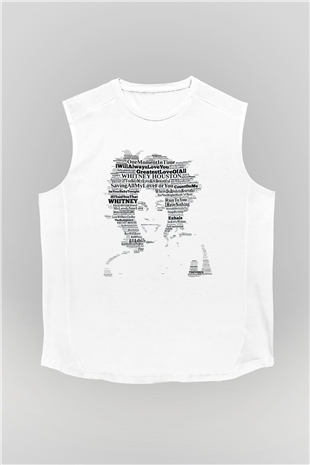 Whitney Houston Beyaz Unisex Kolsuz Tişört