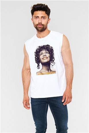 Whitney Houston Beyaz Unisex Kolsuz Tişört