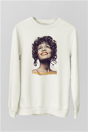 Whitney Houston Beyaz Unisex Sweatshirt