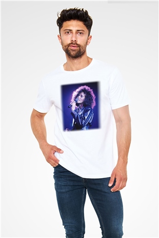 Whitney Houston Beyaz Unisex Tişört T-Shirt - TişörtFabrikası
