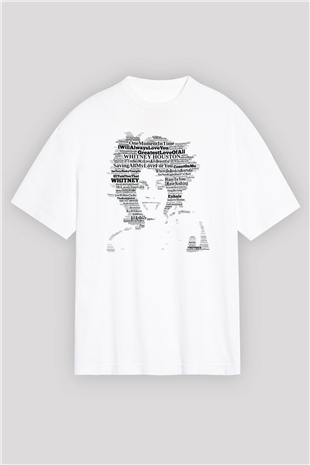 Whitney Houston Beyaz Oversize Tişört Oversize T-shirt - TişörtFabrikası