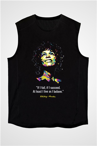 Whitney Houston Siyah Unisex Kolsuz Tişört