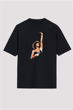 Whitney Houston Siyah Unisex Oversize Tişört T-Shirt