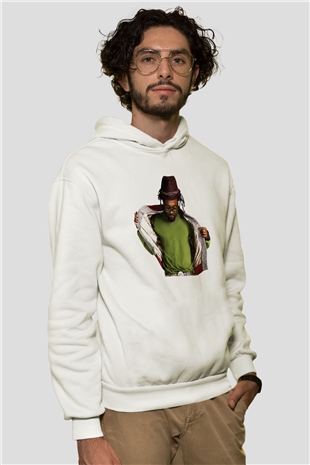 Will.I.Am Beyaz Unisex Kapüşonlu Sweatshirt