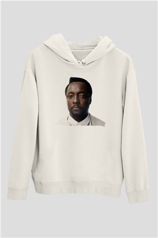 Will.I.Am Beyaz Unisex Kapüşonlu Sweatshirt