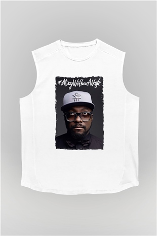 Will.I.Am Beyaz Unisex Kolsuz Tişört