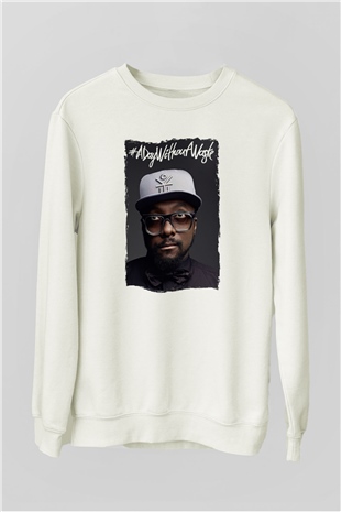 Will.I.Am Beyaz Unisex Sweatshirt