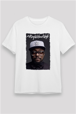 Will.I.Am Beyaz Unisex Tişört T-Shirt - TişörtFabrikası