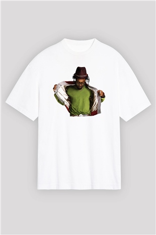 Will.I.Am Beyaz Oversize Tişört Oversize T-shirt - TişörtFabrikası