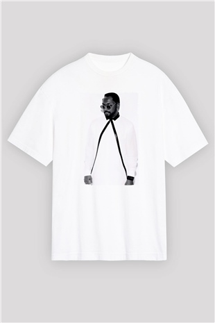 Will.I.Am Beyaz Oversize Tişört Oversize T-shirt - TişörtFabrikası