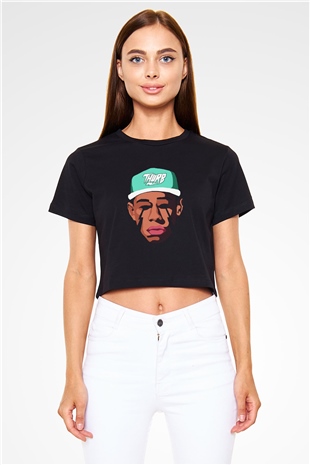 Will.I.Am Siyah Crop Top Tişört