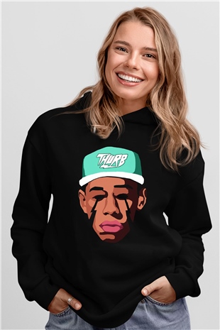 Will.I.Am Siyah Unisex Hoodie