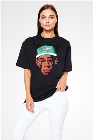 Will.I.Am Siyah Unisex Oversize Tişört T-Shirt