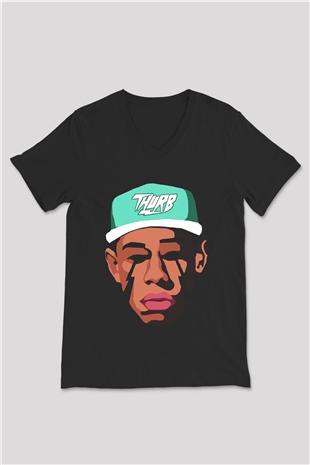 Will.I.Am Siyah Unisex V Yaka Tişört T-Shirt