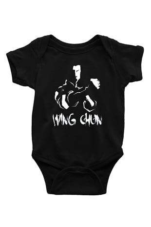 Wing Chun BaskılıSiyah  Bebek Body - Zıbın