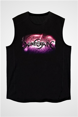 Wintersun Baskılı Unisex Siyah Kolsuz Tişört - Tshirt