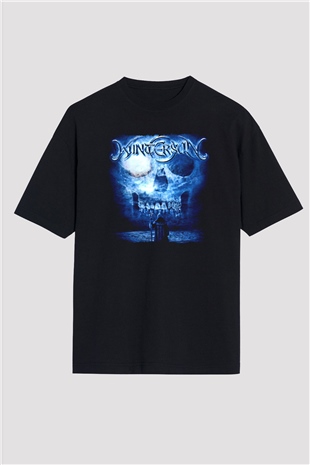 Wintersun Baskılı Unisex Siyah Oversize Tişört - Tshirt