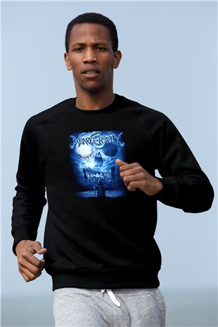 Wintersun Baskılı Unisex Siyah Sweatshirt