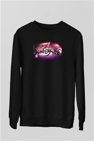 Wintersun Baskılı Unisex Siyah Sweatshirt