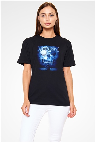 Wintersun Baskılı Unisex Siyah Tişört - Tshirt