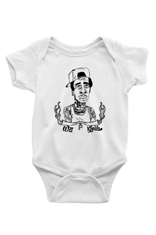 Wiz Khalifa Baskılı Beyaz Unisex Bebek Body - Zıbın