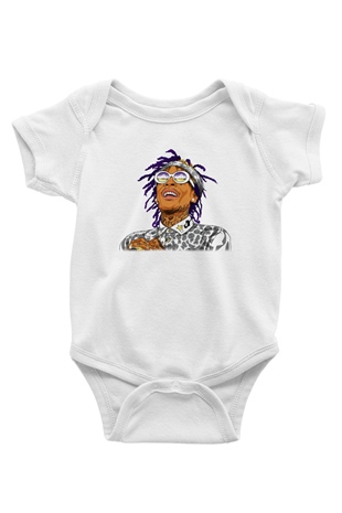 Wiz Khalifa Baskılı Beyaz Unisex Bebek Body - Zıbın