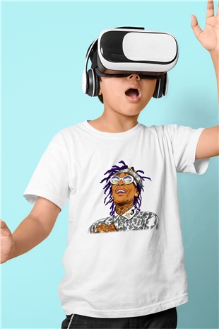 Wiz Khalifa Baskılı Beyaz Unisex Çocuk Tişört