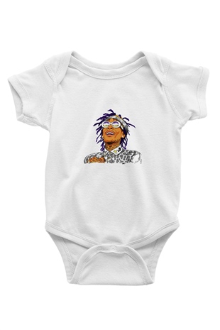 Wiz Khalifa Baskılı Unisex Beyaz Bebek Body - Zıbın