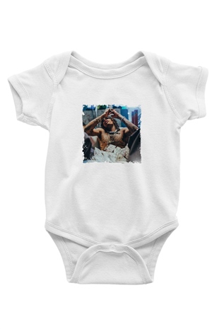 Wiz Khalifa Baskılı Unisex Beyaz Bebek Body - Zıbın