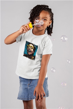 Wiz Khalifa Baskılı Unisex Beyaz Çocuk Tişört