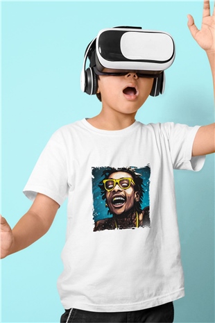 Wiz Khalifa Baskılı Unisex Beyaz Çocuk Tişört