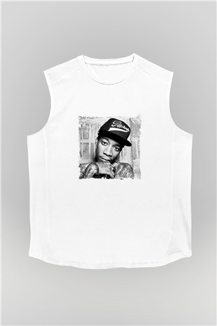 Wiz Khalifa Baskılı Unisex Beyaz Kolsuz Tişört