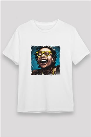 Wiz Khalifa Baskılı Unisex Beyaz Tişört