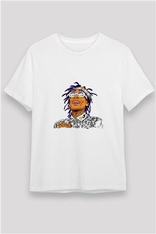 Wiz Khalifa Baskılı Unisex Beyaz Tişört