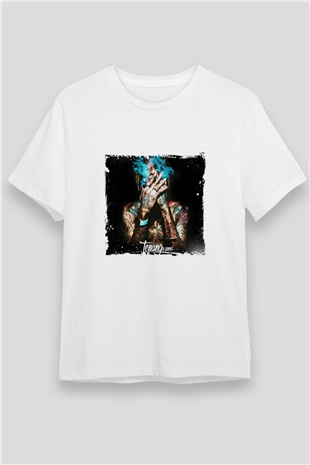 Wiz Khalifa Baskılı Unisex Beyaz Tişört