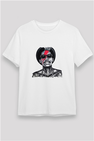 Wiz Khalifa Baskılı Unisex Beyaz Tişört