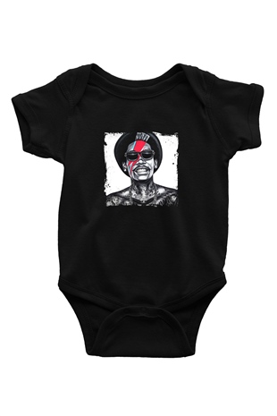 Wiz Khalifa Baskılı Unisex Siyah Bebek Body - Zıbın
