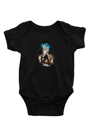Wiz Khalifa Baskılı Unisex Siyah Bebek Body - Zıbın