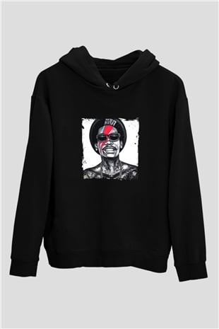 Wiz Khalifa Baskılı Unisex Siyah Hoodie