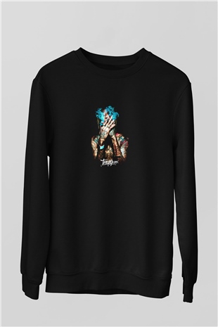 Wiz Khalifa Baskılı Unisex Siyah Sweatshirt